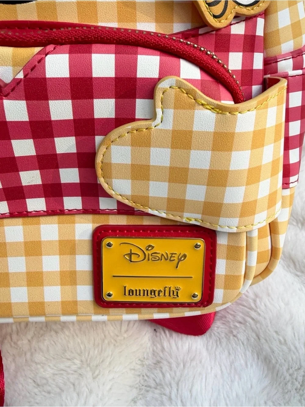 Loungefly Yellow & Red Gingham Winnie the Pooh Mini Backpack with Matching Pouch